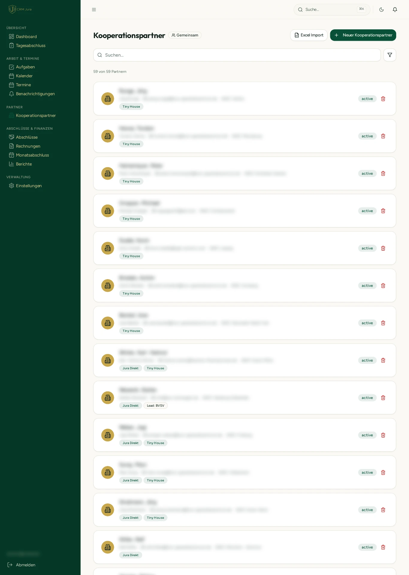 CRM Jura — Partner und Aufgaben